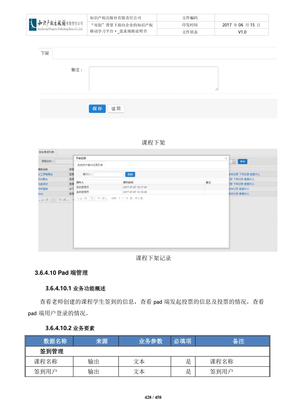 双创背景下面向企业的知识产权移动学习平台-培训端_需求规格说明书V2.8_436套软件开发需求文档_VD516-软件开发需求文档_10各类系统软件开发需求_更新内容
