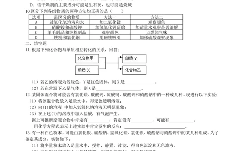 中考总复习：物质检验和推断的思想方法（基础）巩固练习_中考全科复习资料_北京四中绝密资料05中考化学总复习_43总复习：物质检验和推断的思想方法（基础）