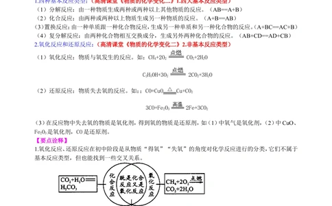中考总复习：物质的化学变化及反应类型归纳（提高）知识讲解_中考全科复习资料_北京四中绝密资料05中考化学总复习_29中考总复习：物质的化学变化及反应类型归纳（提高）