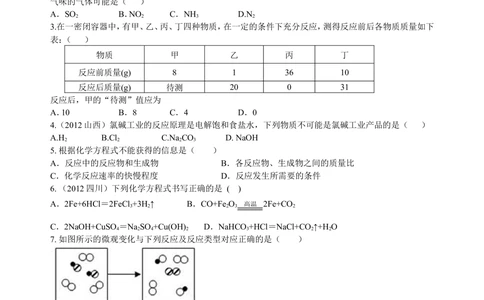 中考总复习：质量守恒定律和化学方程式（基础）巩固练习_中考全科复习资料_北京四中绝密资料05中考化学总复习_30总复习：质量守恒定律和化学方程式(基础）