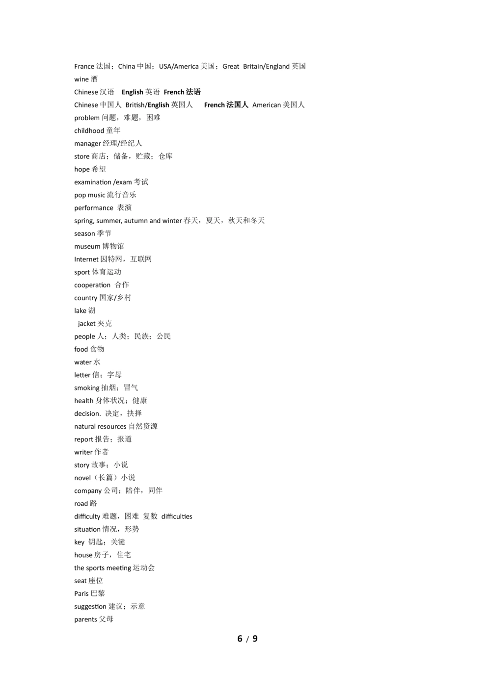 汉译英词汇分类整理_2025曹胖学位英语（全国通用）_{10}--汉译英_曹胖老师的汉译英
