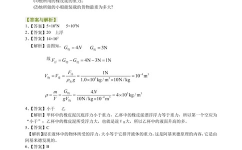 中考总复习：浮力（基础）巩固练习_中考全科复习资料_北京四中绝密资料04中考物理总复习_18总复习：浮力（基础）