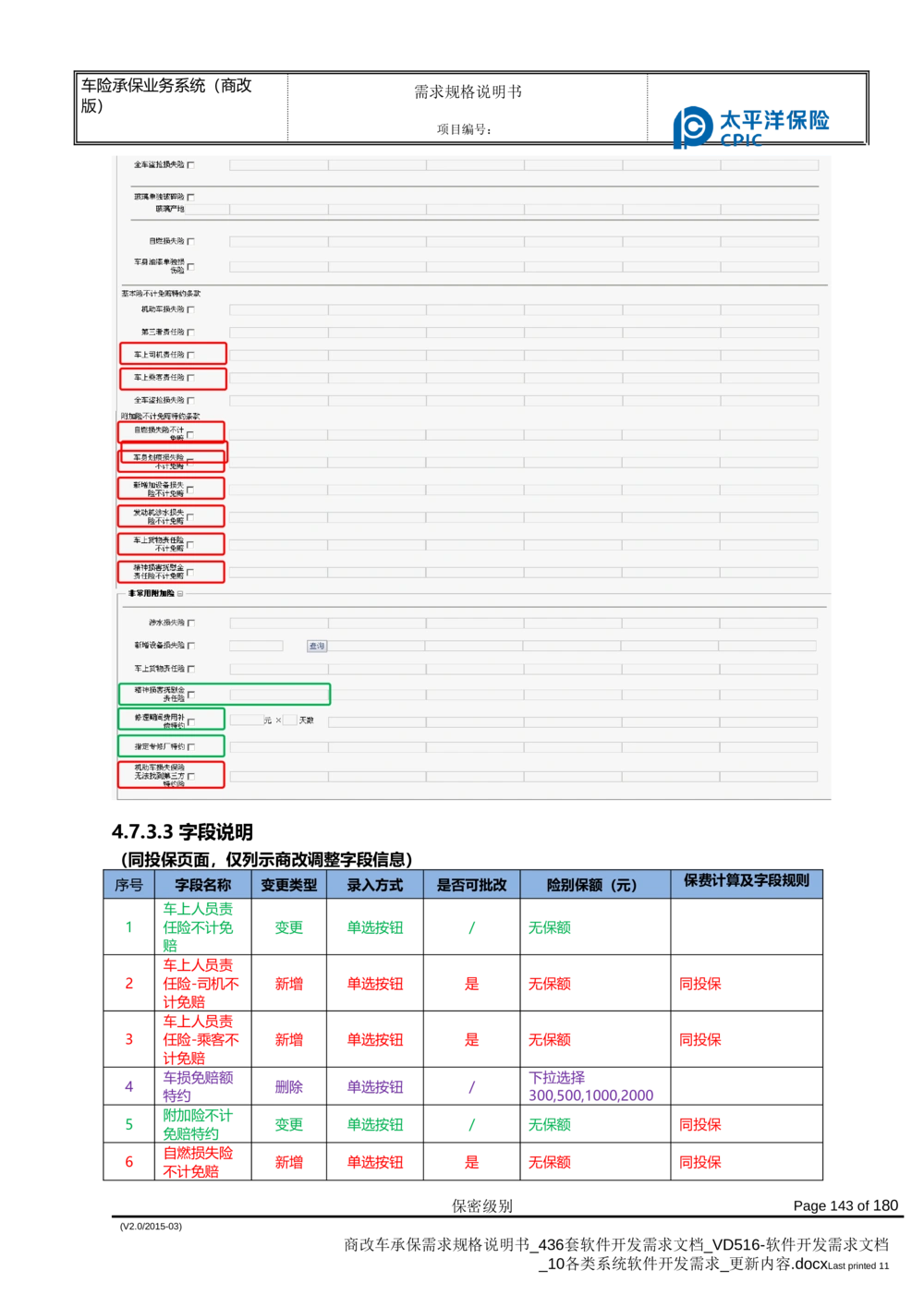 商改车承保需求规格说明书_436套软件开发需求文档_VD516-软件开发需求文档_10各类系统软件开发需求_更新内容