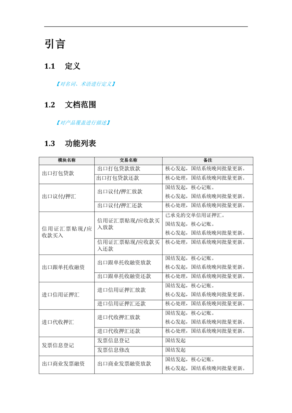 新一代国际结算系统需求规格说明书（贸易融资）V1.0_436套软件开发需求文档_VD516-软件开发需求文档_10各类系统软件开发需求