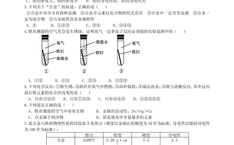 中考总复习：金属的性质（基础）巩固练习_中考全科复习资料_北京四中绝密资料05中考化学总复习_13总复习：金属的性质（基础）