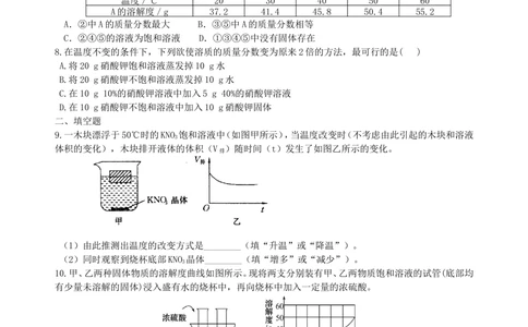 中考总复习：溶液、溶解度和溶质的质量分数（提高）巩固练习_中考全科复习资料_北京四中绝密资料05中考化学总复习_12总复习：溶液、溶解度和溶质的质量分数（提高）