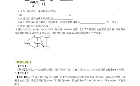 中考总复习：物质检验和推断的思想方法（提高）巩固练习_中考全科复习资料_北京四中绝密资料05中考化学总复习_44总复习：物质检验和推断的思想方法（提高）