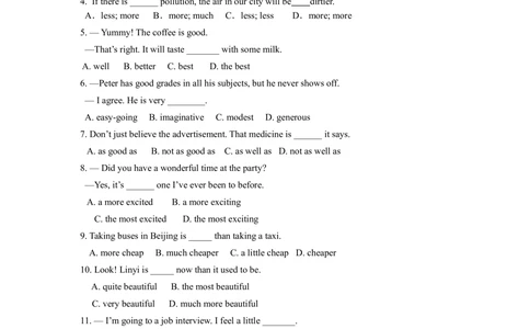 形容词的用法（巩固练习）_中考全科复习资料_北京四中绝密资料03中考英语总复习_06形容词的用法