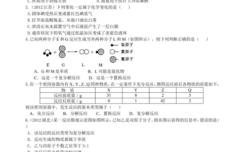 中考总复习：物质的化学变化及反应类型归纳（提高）巩固练习_中考全科复习资料_北京四中绝密资料05中考化学总复习_29中考总复习：物质的化学变化及反应类型归纳（提高）