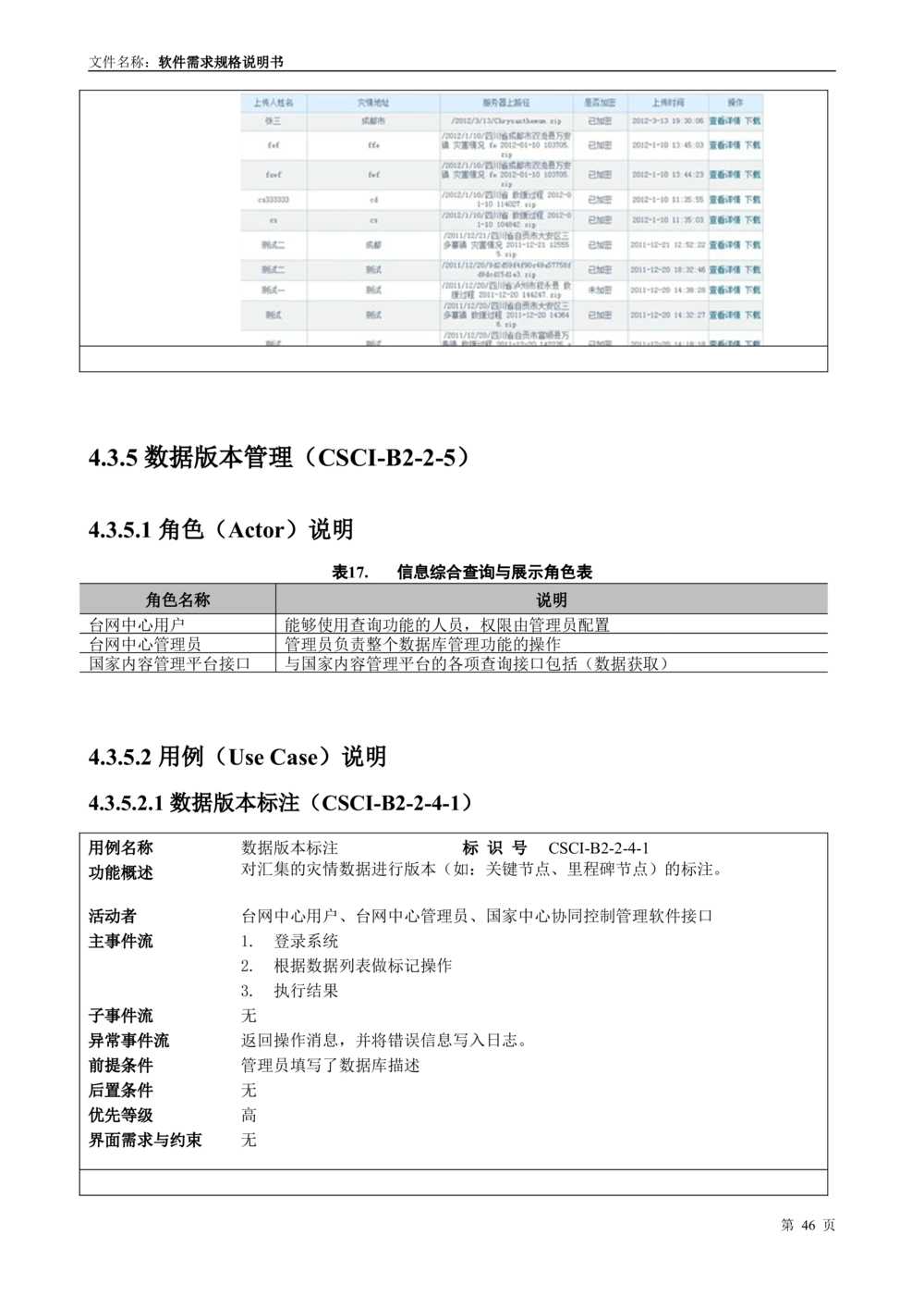 国家抗震救灾指挥部信息支撑与服务系统软件需求规格说明书_436套软件开发需求文档_VD516-软件开发需求文档_10各类系统软件开发需求_更新内容
