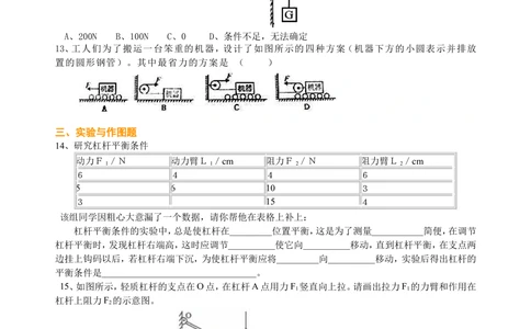 中考总复习：简单机械（基础）巩固练习_中考全科复习资料_北京四中绝密资料04中考物理总复习_20总复习：简单机械（基础）