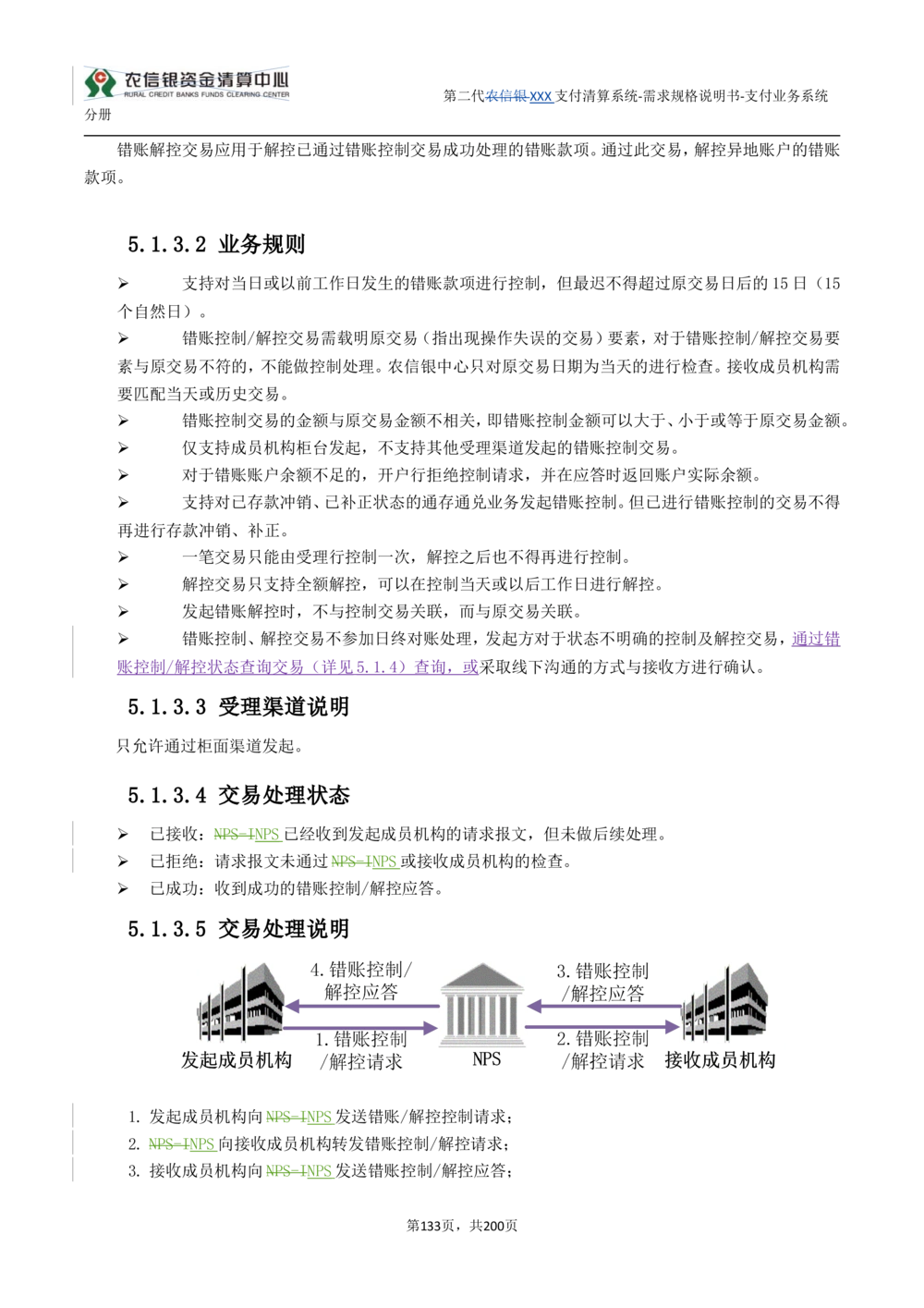 第二代XXX支付业务系统需求规格说明书（分册_436套软件开发需求文档_VD516-软件开发需求文档_10各类系统软件开发需求