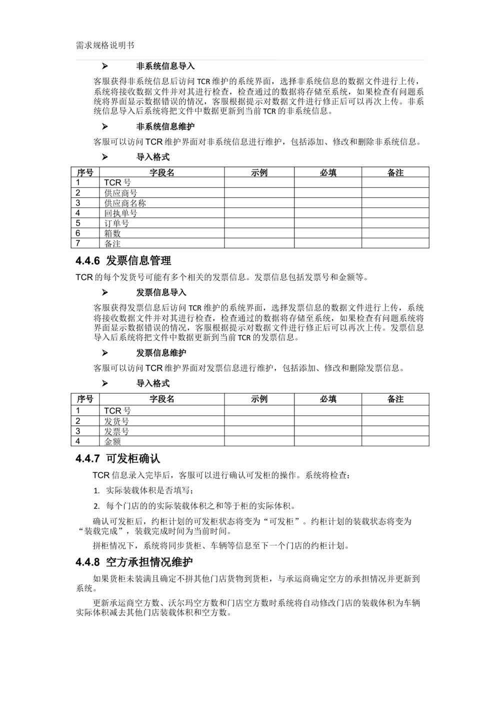 沃尔玛TMS需求规格说明书_v1.3_436套软件开发需求文档_VD516-软件开发需求文档_10各类系统软件开发需求