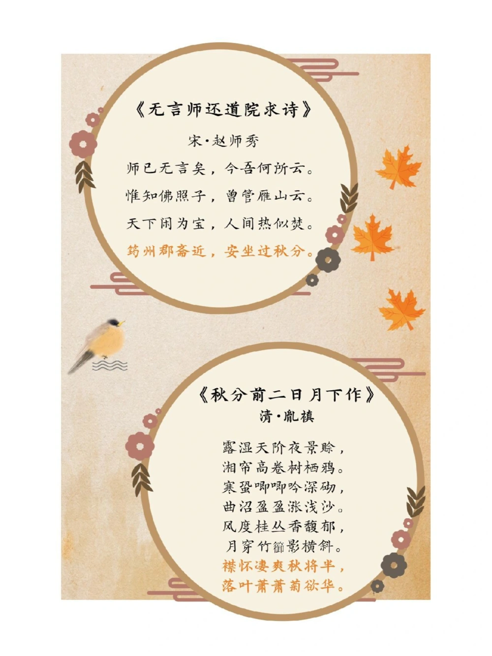 15首秋分诗词分享～窥见古人的秋分时节_中小学精品资料(高清可打印)_古诗词大全集281份高清资料整理版