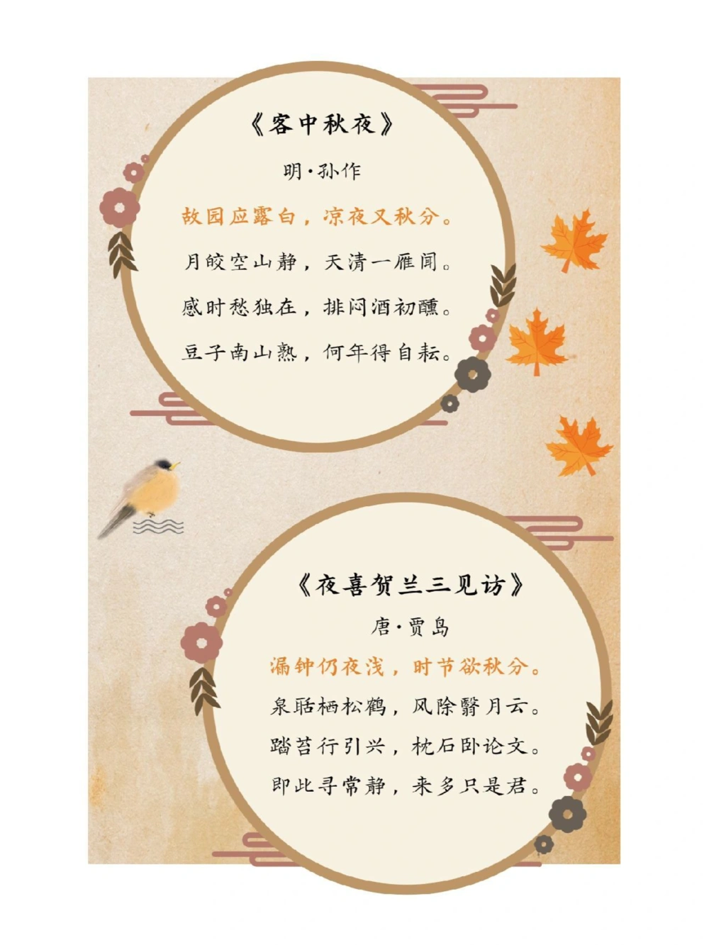 15首秋分诗词分享～窥见古人的秋分时节_中小学精品资料(高清可打印)_古诗词大全集281份高清资料整理版