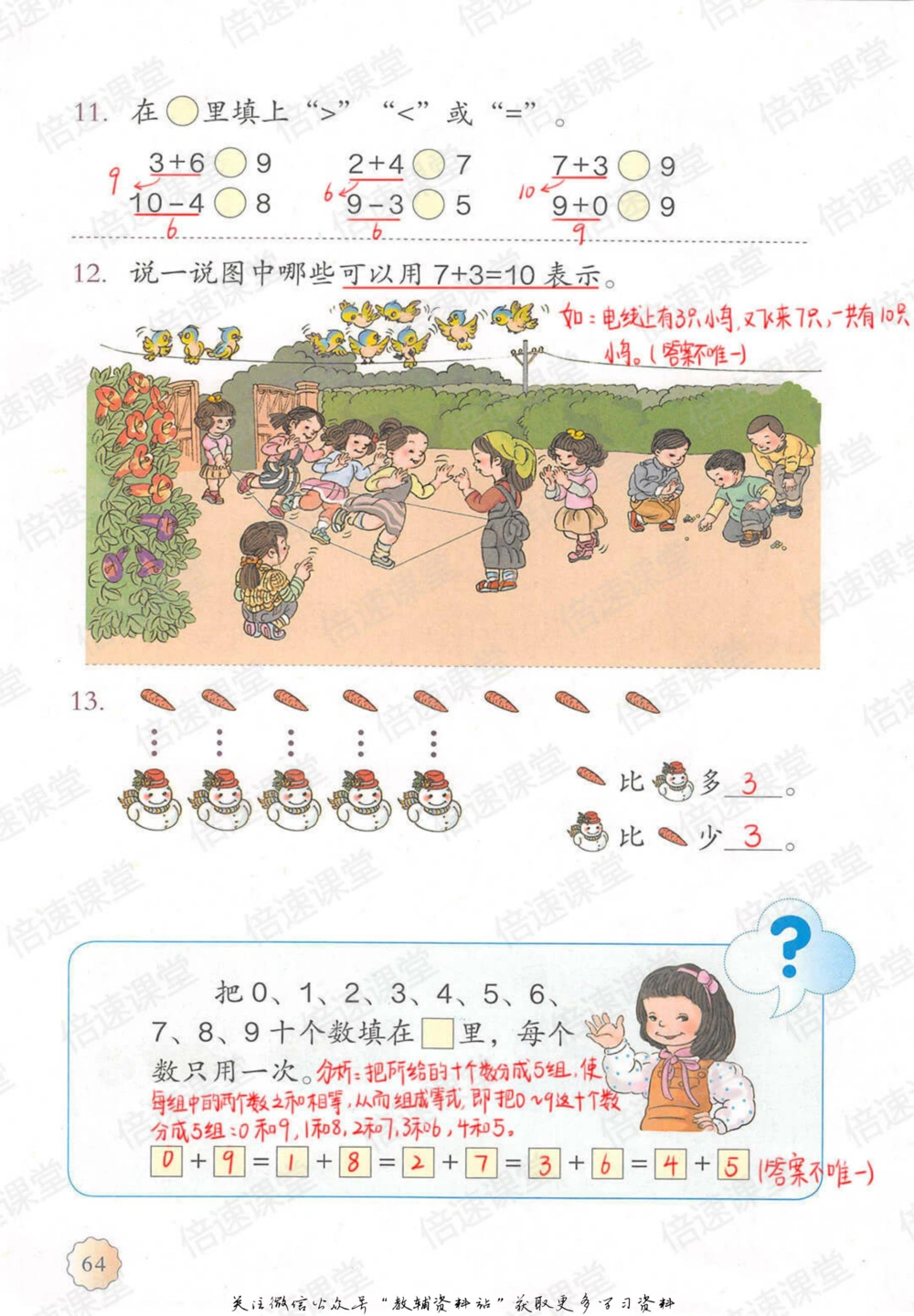 一年级上册数学人教版课堂笔记_小学初中学霸笔记类资料汇总6.33GB_小学同步课堂笔记2.76GB_1~6年级上册数学人教版课堂笔记