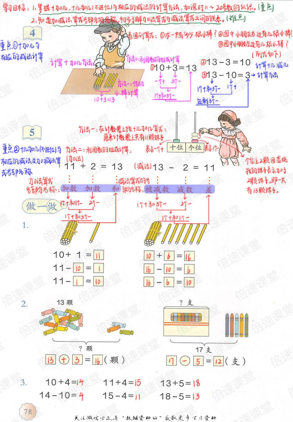 一年级上册数学人教版课堂笔记_小学初中学霸笔记类资料汇总6.33GB_小学同步课堂笔记2.76GB_1~6年级上册数学人教版课堂笔记