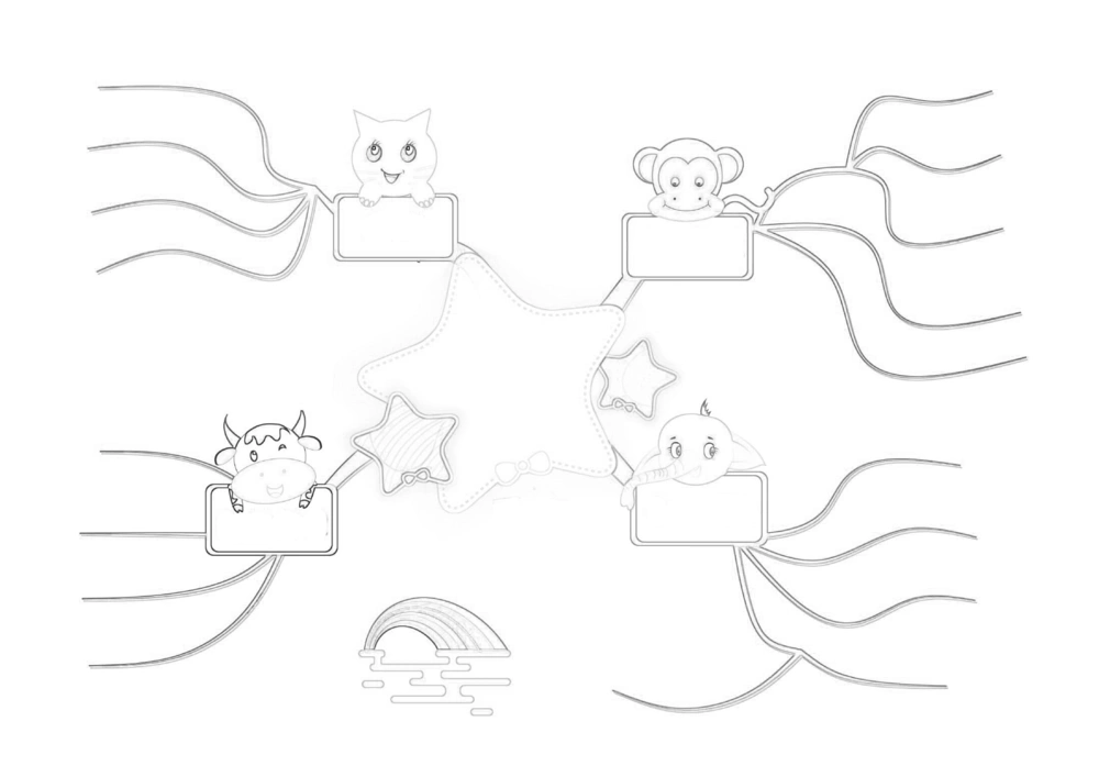 50套黑白导图_小学生思维导图模板50套