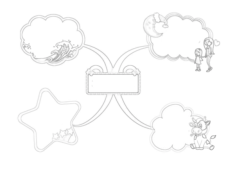 50套黑白导图_小学生思维导图模板50套