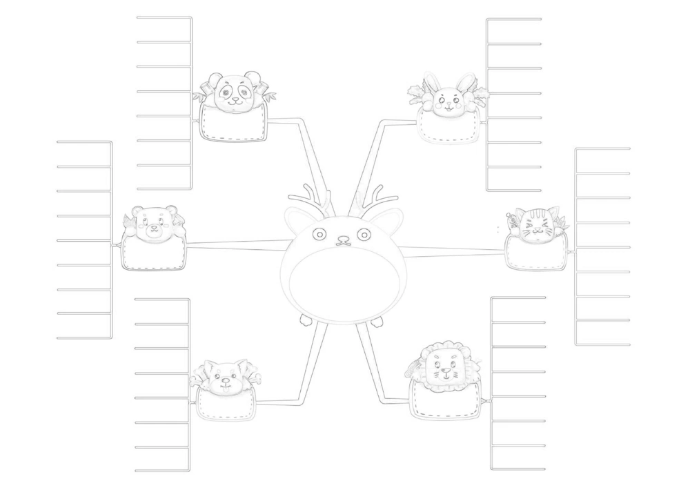 50套黑白导图_小学生思维导图模板50套