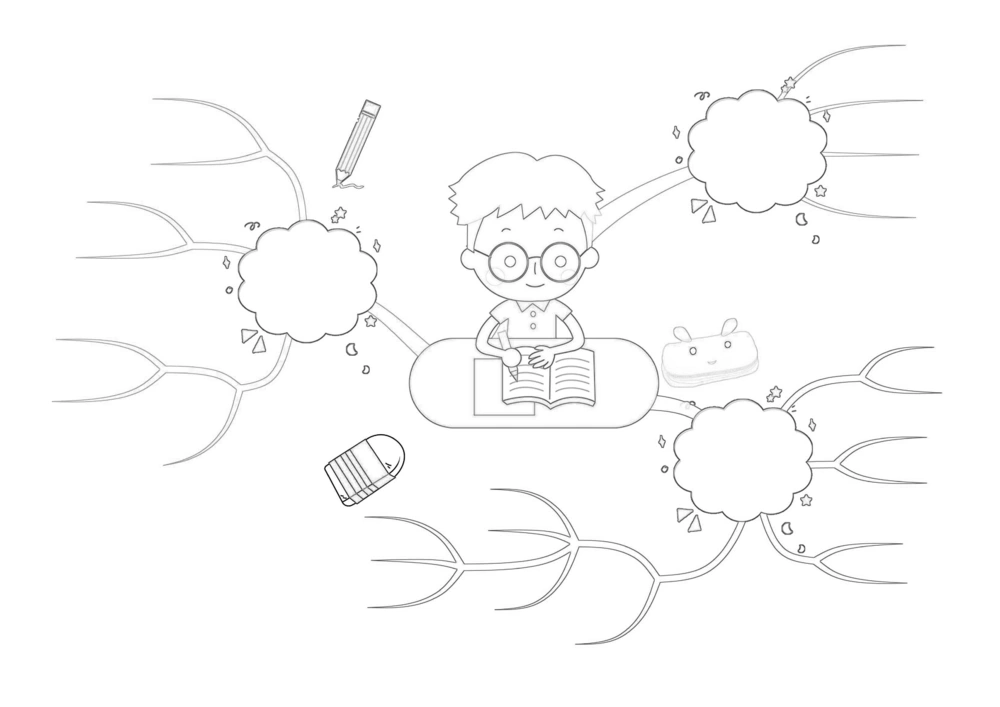 50套黑白导图_小学生思维导图模板50套