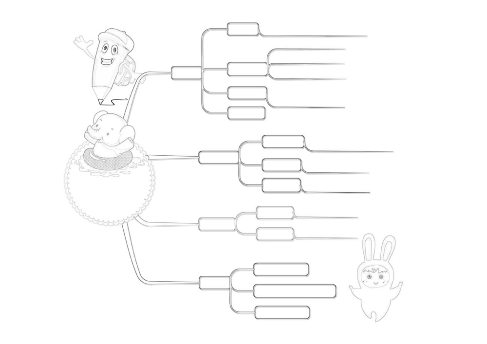 50套黑白导图_小学生思维导图模板50套
