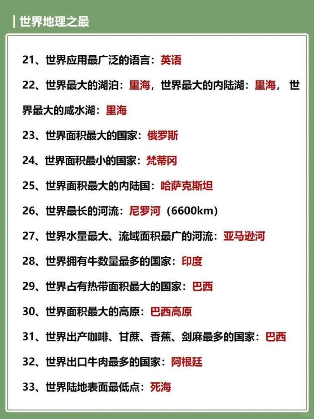 60个孩子们应该了解的世界地理知识_中小学精品资料(高清可打印)_百科知识大全集312份高清资料整理版
