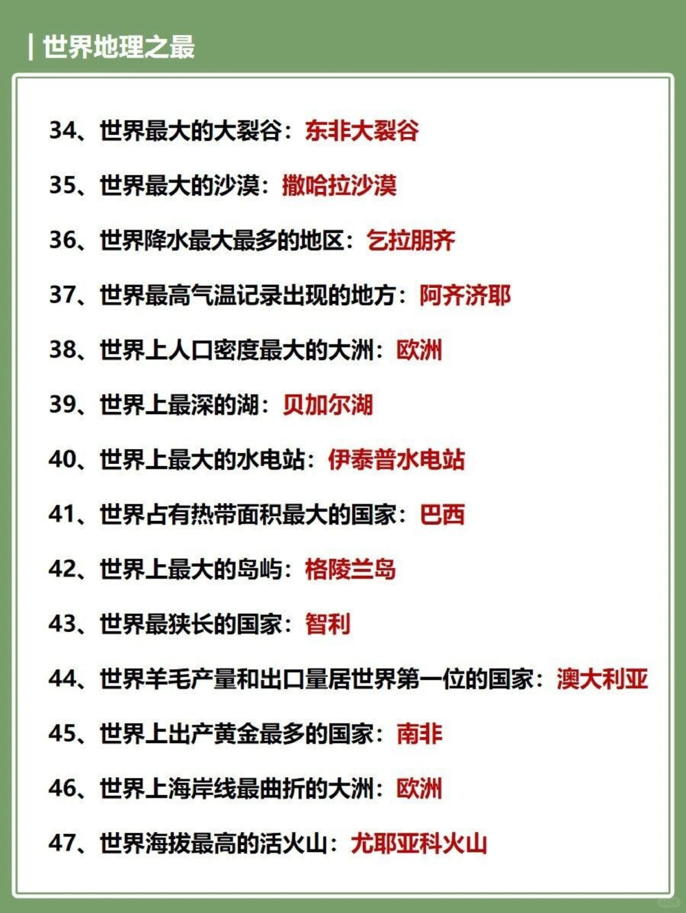 60个孩子们应该了解的世界地理知识_中小学精品资料(高清可打印)_百科知识大全集312份高清资料整理版