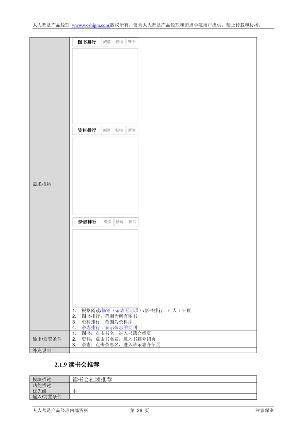 需求文档实例读书人频道产品需求-人人都是产品经理出品_436套软件开发需求文档_VD516-软件开发需求文档_10各类系统软件开发需求_更新内容_产品需求文档案例（73份）