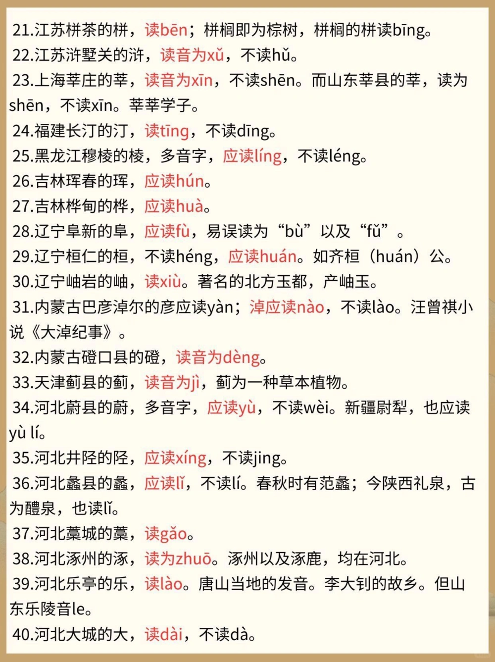 100个容易读错的地名，大多人都读错了_中小学精品资料(高清可打印)_百科知识大全集312份高清资料整理版