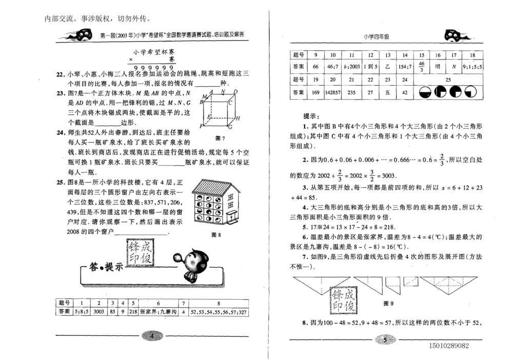 1~7届全国数学希望杯邀请赛（4~6年级）_小学奥数举一反三1-6年级相关课程_奥数历年杯赛真题全套（PDF、Word可打印）