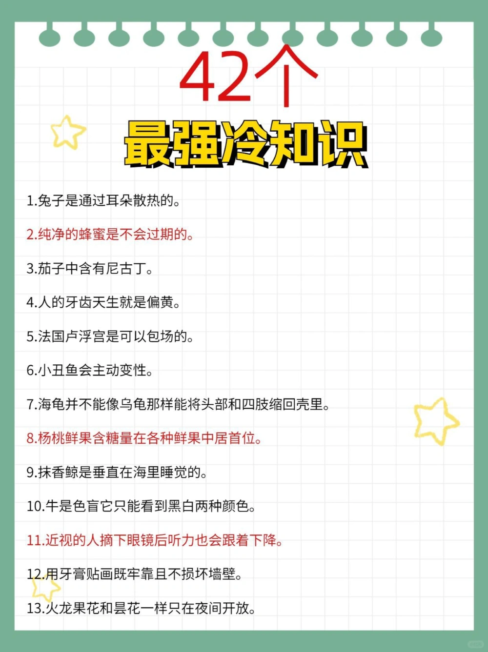 42个最强冷知识看看你知道吗_中小学精品资料(高清可打印)_百科知识大全集312份高清资料整理版