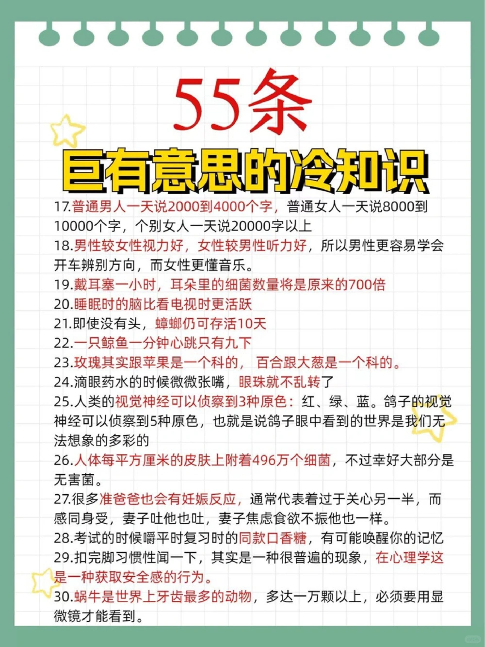 55条巨有意思的冷知识学习生活都有用_中小学精品资料(高清可打印)_百科知识大全集312份高清资料整理版