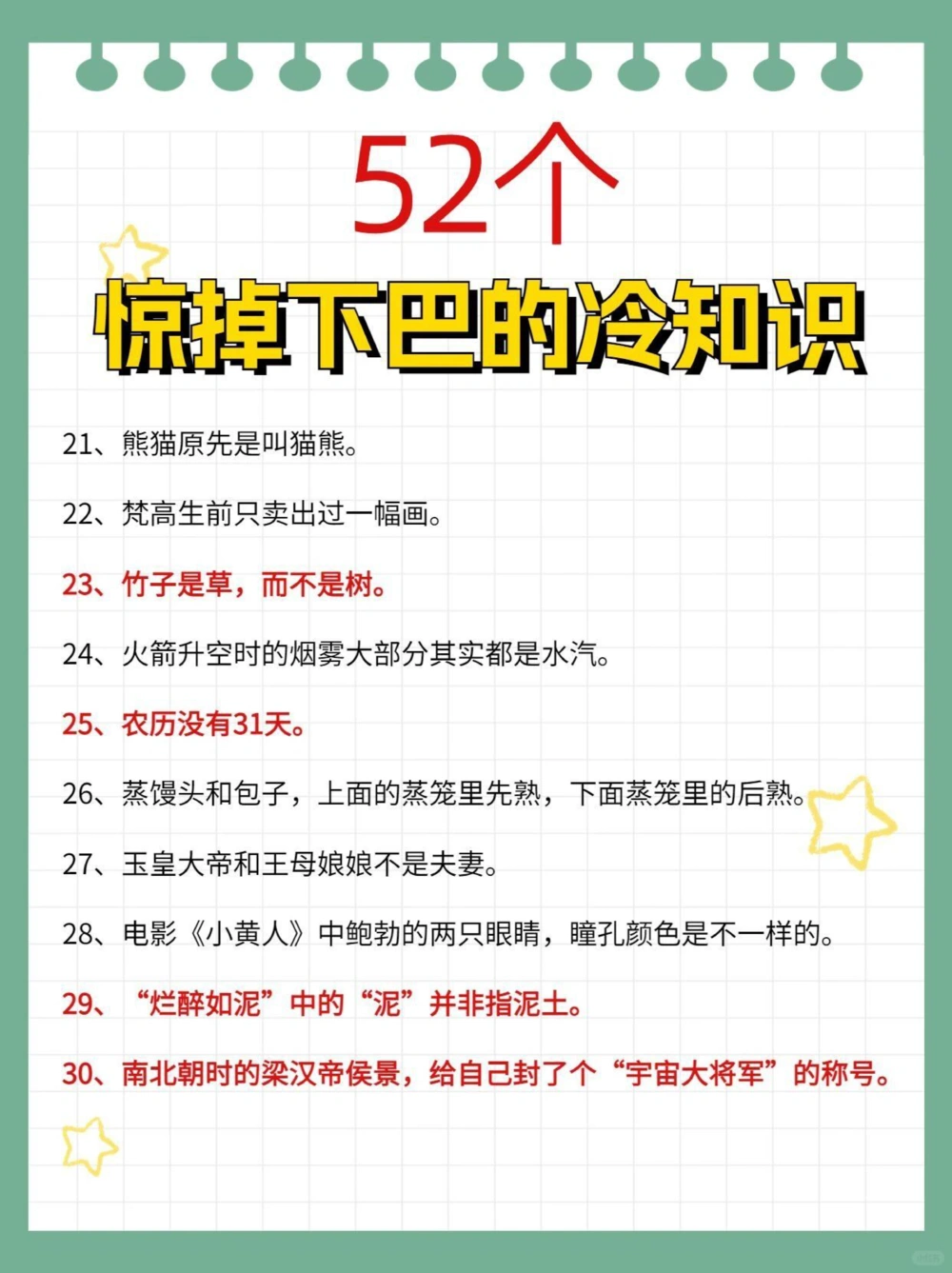 52个惊掉下巴的冷知识生活学习都有用_中小学精品资料(高清可打印)_百科知识大全集312份高清资料整理版