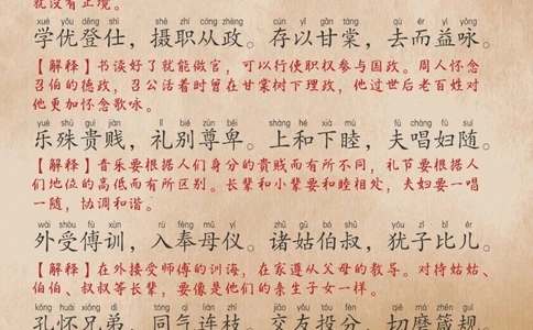 《千字文》豪华版，全文带拼音带解释，易懂易记_中小学精品资料(高清可打印)_古文化大全集628份高清资料整理版