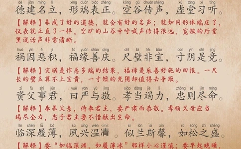 《千字文》豪华版，全文带拼音带解释，易懂易记_中小学精品资料(高清可打印)_古文化大全集628份高清资料整理版