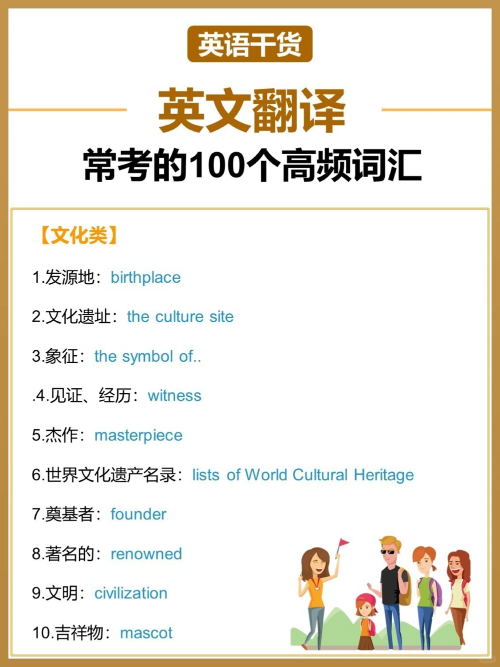 100个英语翻译高频词汇99%考试都会遇到_中小学精品资料(高清可打印)_初中大全集高清资料整理版