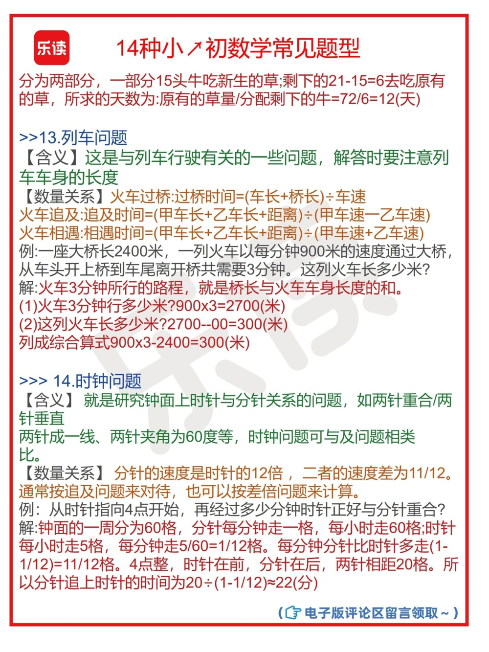 14种小↗️初数学常见题型快码住_中小学精品资料(高清可打印)_初中大全集高清资料整理版