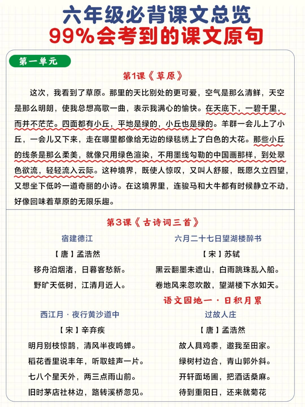 6年级这些课文你都背会了吗？考试90%会考_中小学精品资料(高清可打印)_小学大全集高清资料整理版_六年级大全集高清资料整理版_六年级语文
