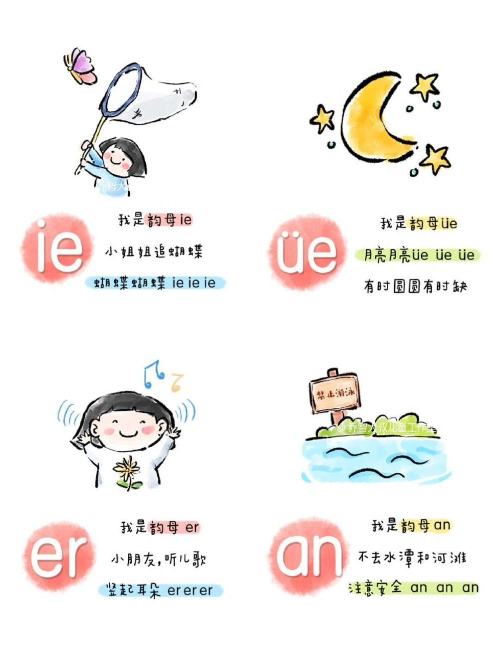 一天一个小百科&mdash;&mdash;拼音启蒙之24个韵母_中小学精品资料(高清可打印)_百科知识大全集312份高清资料整理版