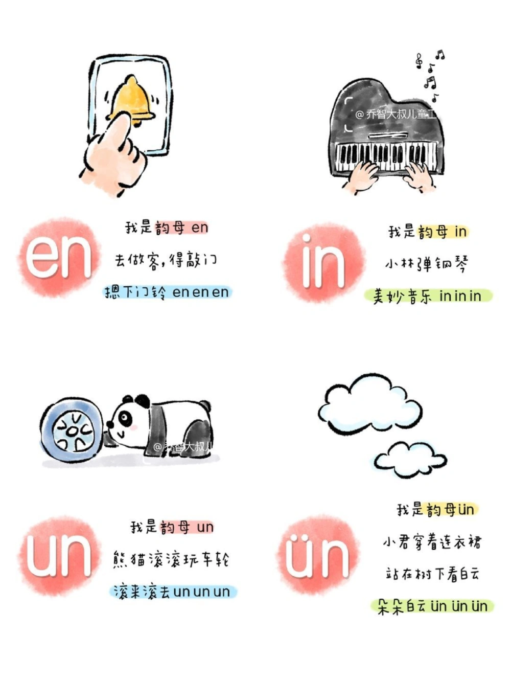 一天一个小百科&mdash;&mdash;拼音启蒙之24个韵母_中小学精品资料(高清可打印)_百科知识大全集312份高清资料整理版