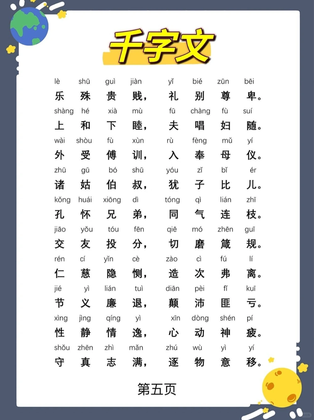 《千字文》完整版国学启蒙读物_中小学精品资料(高清可打印)_古文化大全集628份高清资料整理版