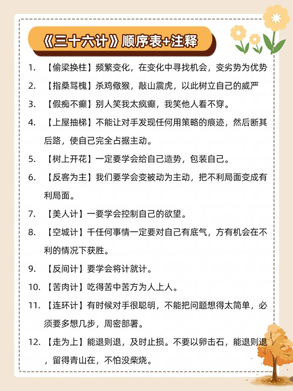 《三十六计》顺序表注释_中小学精品资料(高清可打印)_古文化大全集628份高清资料整理版