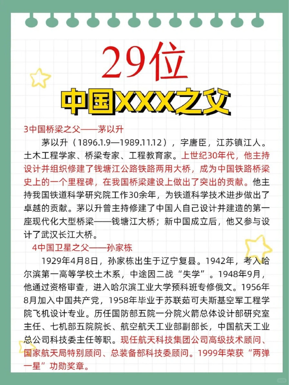 20位中国XXX之父可尊可敬_中小学精品资料(高清可打印)_百科知识大全集312份高清资料整理版