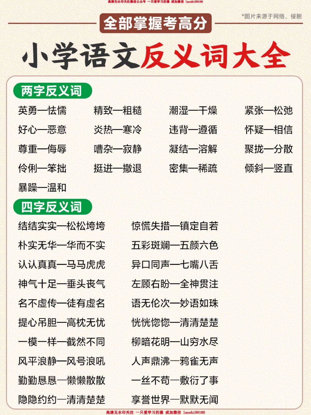 -小学语文-反义词全汇总-_2025抖音最火小学全科全年级资料大全集超完整版_小学语文VIP资源禁止外传