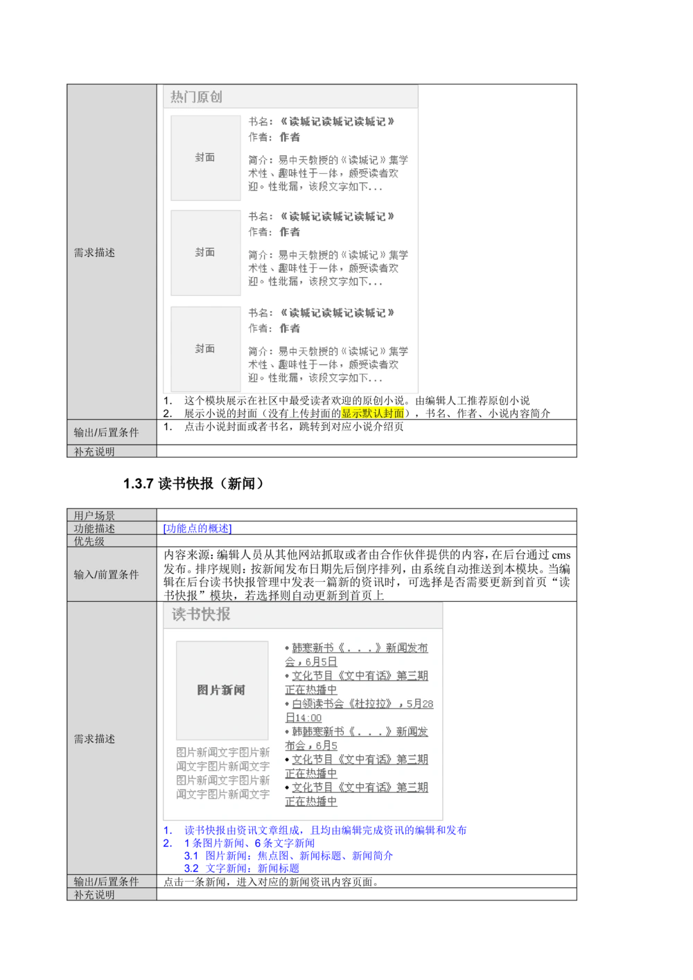读书人频道产品需求文档_436套软件开发需求文档_VD516-软件开发需求文档_10各类系统软件开发需求_更新内容_产品需求文档案例（73份）