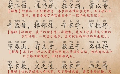《三字经》全文带拼音及解释终于全了_中小学精品资料(高清可打印)_古文化大全集628份高清资料整理版