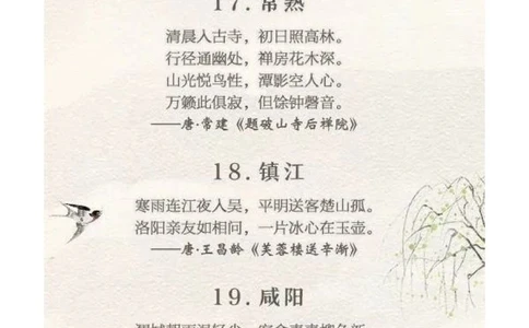 40首诗词40座城，带你游遍大美中国_中小学精品资料(高清可打印)_古诗词大全集281份高清资料整理版