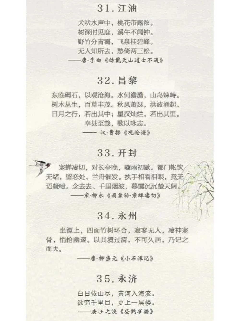 40首诗词40座城，带你游遍大美中国_中小学精品资料(高清可打印)_古诗词大全集281份高清资料整理版