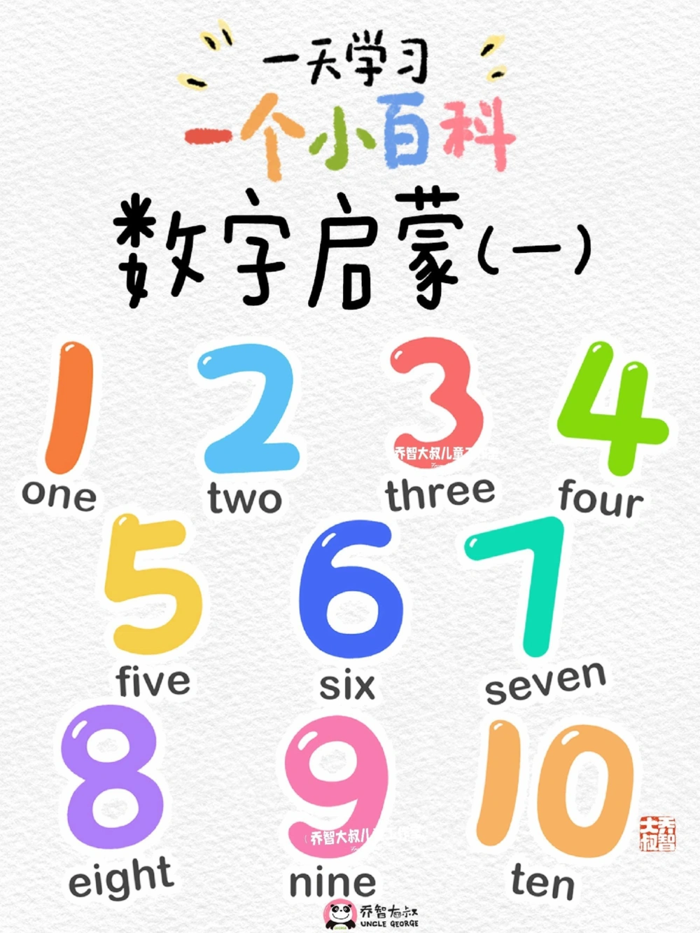 一天一个小百科&mdash;&mdash;数字启蒙（一）_中小学精品资料(高清可打印)_百科知识大全集312份高清资料整理版